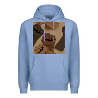 Colony Blue melanin raised fist seamless pattern Premium Hoodie - BundleAndBundleShop