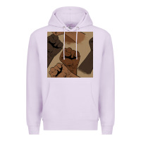 Lilac melanin raised fist seamless pattern Premium Hoodie - BundleAndBundleShop
