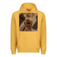Mustard melanin raised fist seamless pattern Premium Hoodie - BundleAndBundleShop