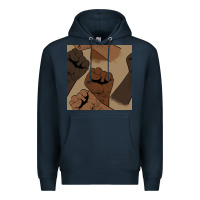 Navy melanin raised fist seamless pattern Premium Hoodie - BundleAndBundleShop