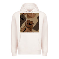 Pale Pink melanin raised fist seamless pattern Premium Hoodie - BundleAndBundleShop