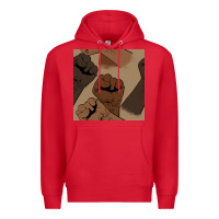 Red melanin raised fist seamless pattern Premium Hoodie - BundleAndBundleShop