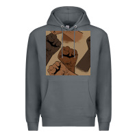 Rock melanin raised fist seamless pattern Premium Hoodie - BundleAndBundleShop