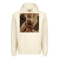 Sandshell melanin raised fist seamless pattern Premium Hoodie - BundleAndBundleShop