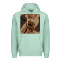 Seafoam melanin raised fist seamless pattern Premium Hoodie - BundleAndBundleShop