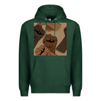 Sports Green melanin raised fist seamless pattern Premium Hoodie - BundleAndBundleShop