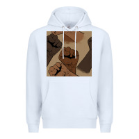White melanin raised fist seamless pattern Premium Hoodie - BundleAndBundleShop