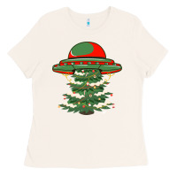 Ufo Christmas Pine Tree Ladies Tee | Teevron