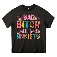 Asphalt bad bitch with bad anxiety Heavy Core Tee - Artiststas