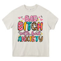 Cream bad bitch with bad anxiety Heavy Core Tee - Artiststas