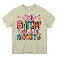 Mossy bad bitch with bad anxiety Heavy Core Tee - Artiststas
