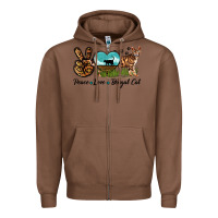 Chestnut Peace Love Bengal Cat Zipper Hoodie - LillyAllenDesigns