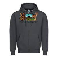Smoke Peace Love Bengal Cat Zipper Hoodie - LillyAllenDesigns