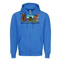 True Royal Peace Love Bengal Cat Zipper Hoodie - LillyAllenDesigns