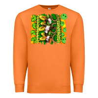 Carrot st patricks cow and coin wıth clovers and leopard brushstrokes Premium Sweatshirt - Artiststas