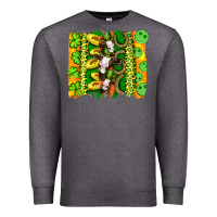 Charcoal Heather st patricks cow and coin wıth clovers and leopard brushstrokes Premium Sweatshirt - Artiststas