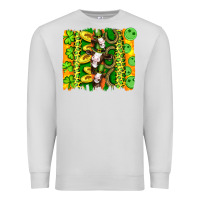 Dove Grey st patricks cow and coin wıth clovers and leopard brushstrokes Premium Sweatshirt - Artiststas