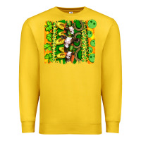 Lemon st patricks cow and coin wıth clovers and leopard brushstrokes Premium Sweatshirt - Artiststas