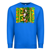 True Royal st patricks cow and coin wıth clovers and leopard brushstrokes Premium Sweatshirt - Artiststas
