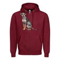 Burgundy catahoula leopard dog Zipper Hoodie - LillyAllenDesigns