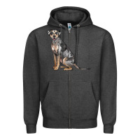 Charcoal Heather catahoula leopard dog Zipper Hoodie - LillyAllenDesigns