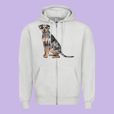 Catahoula Leopard Dog Zipper Hoodie Designed By Lillyallendesigns