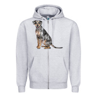 Heather Grey catahoula leopard dog Zipper Hoodie - LillyAllenDesigns