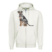 Oatmeal Heather catahoula leopard dog Zipper Hoodie - LillyAllenDesigns
