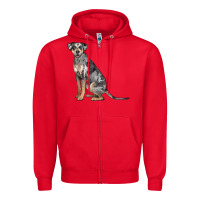 Red catahoula leopard dog Zipper Hoodie - LillyAllenDesigns