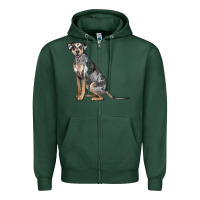 Sports Green catahoula leopard dog Zipper Hoodie - LillyAllenDesigns