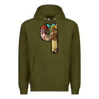 Army Green Farm Life Alphabet Lowercase Letters Q Premium Hoodie - BundleAndBundleShop