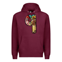 Burgundy Farm Life Alphabet Lowercase Letters Q Premium Hoodie - BundleAndBundleShop