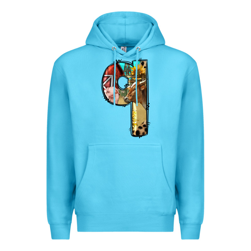 Farm Life Alphabet Lowercase Letters Q Premium Hoodie by BundleAndBundleShop | Teevron