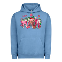 Pigment Pebble Blue pink christmas teeth Urban Hoodie - AdoDesignShop