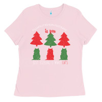 Bubblegum Pink All Want For Christmas is You Just Kidding I Want Cats Ladies Tee - Bettercallsaul
