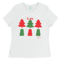 White All Want For Christmas is You Just Kidding I Want Cats Ladies Tee - Bettercallsaul