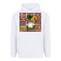 White mardi gras gnomes mask serape sunflowers Heavyweight Hoodie - Artiststas