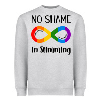 Heather Grey no Shame Stimming Heavyweight Sweatshirt - CowhideDigitalArt