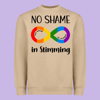 No Shame Stimming Heavyweight Sweatshirt Designed By Cowhidedigitalart
