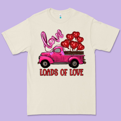 Valentine's Day Loads Of Love Turck With Balloons Premium Tee Designed By Ranaportraitstore