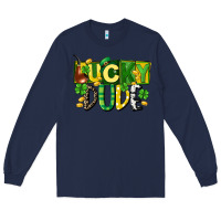 Navy Lucky dude  St. Patrick's Day Long Sleeve Tee - CowGirlArtShop