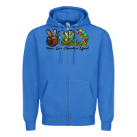 True Royal Peace Love Chameleon Lizard Zipper Hoodie - LillyAllenDesigns