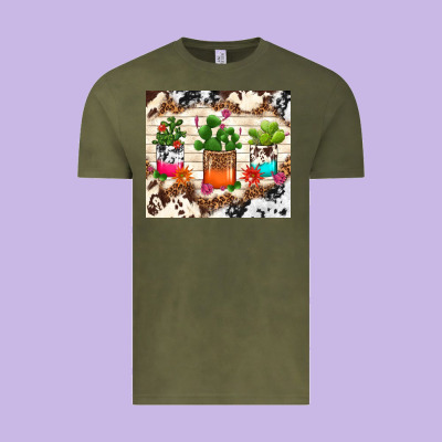 Cowhide Succulent Vintage Tee Designed By Tumblerdesignbyshophia