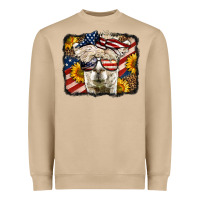 Mushroom Western 4th Of July Lama Background Heavyweight Sweatshirt - LillyAllenDesigns