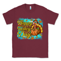 Burgundy Happy Turkey Day Classic Tee - texasbilliewilder