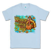 Dusty Blue Happy Turkey Day Classic Tee - texasbilliewilder