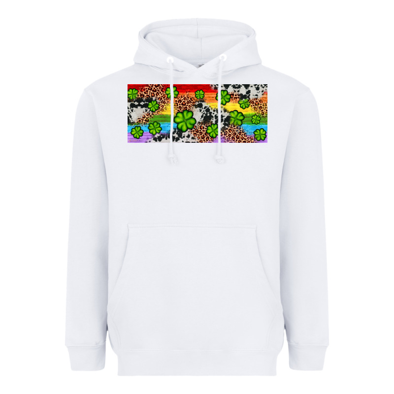 Western St. Patrick's Day Shamrock Rainbow Heavyweight Hoodie by Artiststas | Teevron
