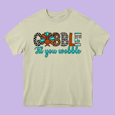Gobble Til Tou Wobble Heavy Core Tee Designed By Jahusdesignshop