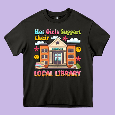 Hot Girls Support Their Local Library Heavy Core Tee Designed By Artiststas