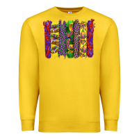 Lemon mardi gras crawfish cake and mask with leopar and fleur de lis brushst Premium Sweatshirt - Artiststas